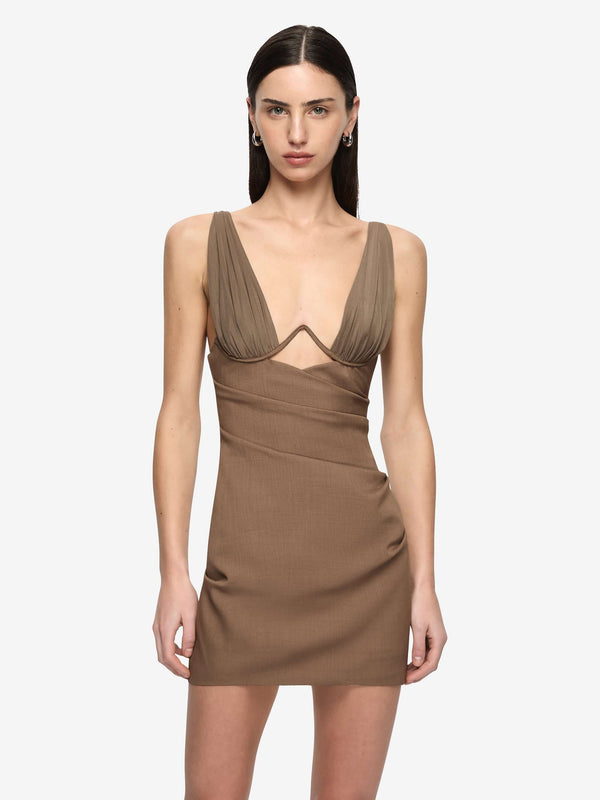 MIKA MINI DRESS - TAUPE