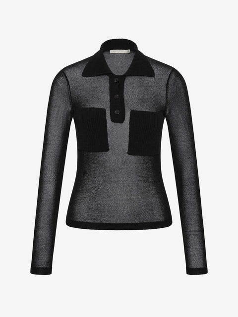 ELKE LONG SLEEVE TOP - BLACK
