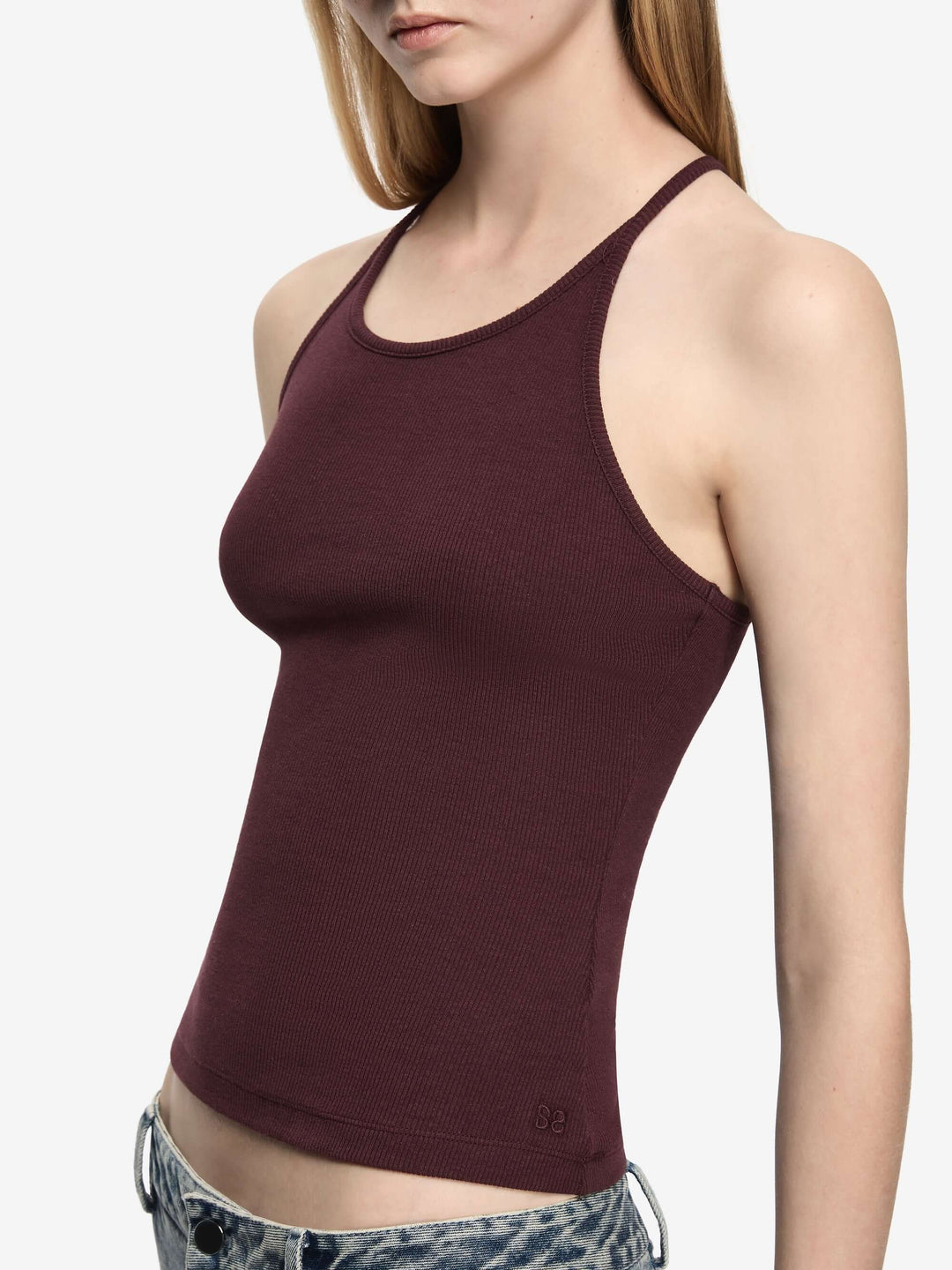 AZURI RACER BACK TOP - AUBERGINE