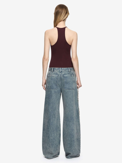 AZURI RACER BACK TOP - AUBERGINE