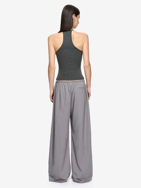 AZURI RACER BACK TOP - CHARCOAL MARLE