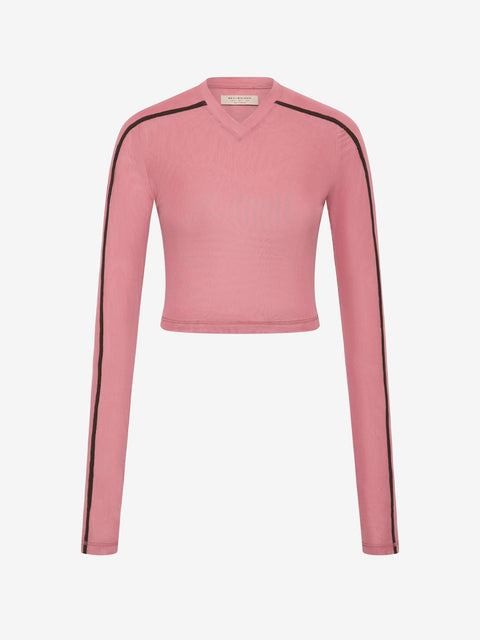 ALYNA LONG SLEEVE TOP - BLUSH/BITTER CHOC