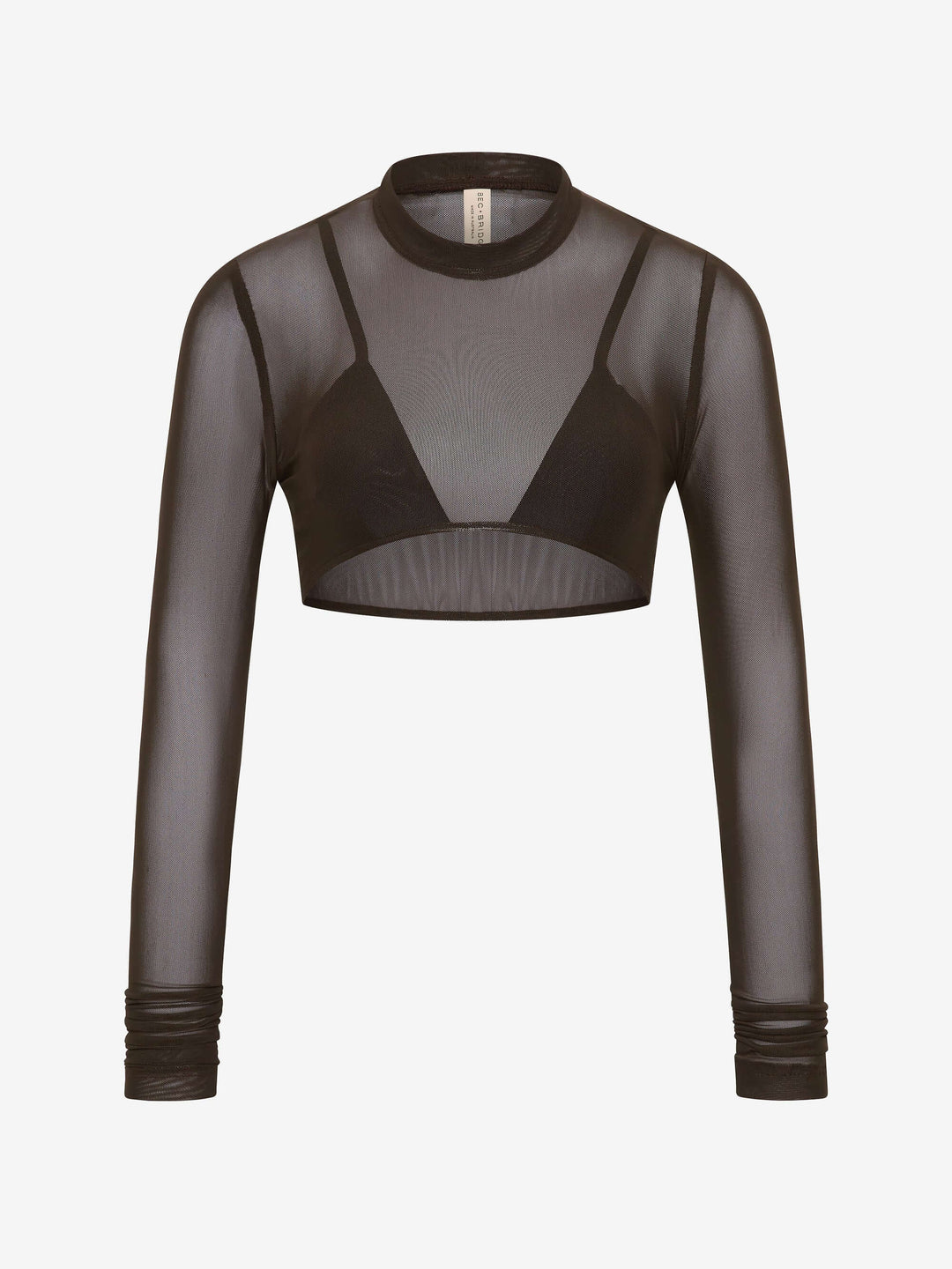 ALYNA LAYERED CROP TOP - BITTER CHOC/BLACK