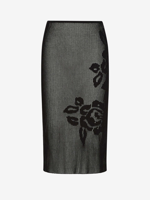 KORALI MIDI SKIRT - BLACK/IVORY