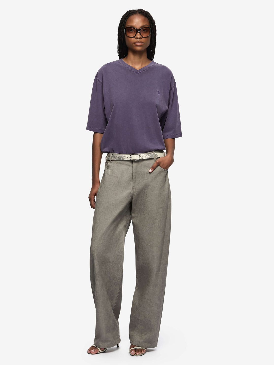 COLE V NECK TEE - AMETHYST