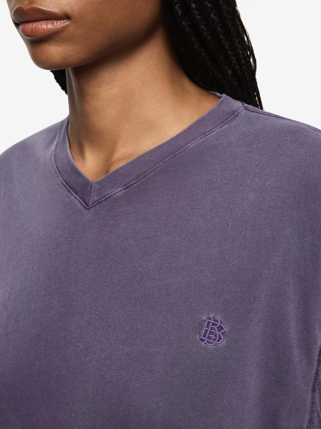COLE V NECK TEE - AMETHYST