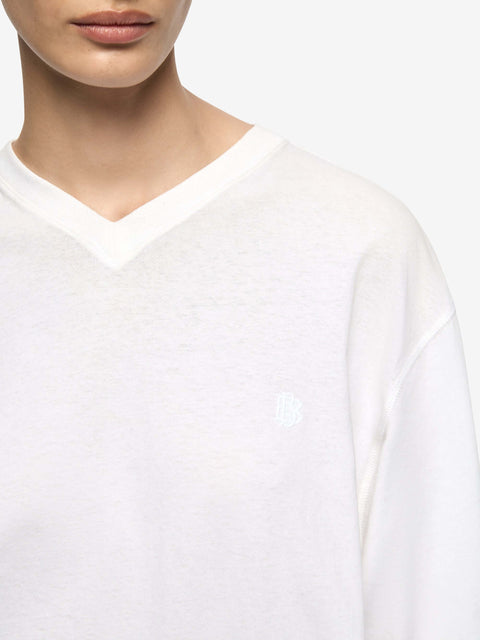COLE V NECK TEE - IVORY