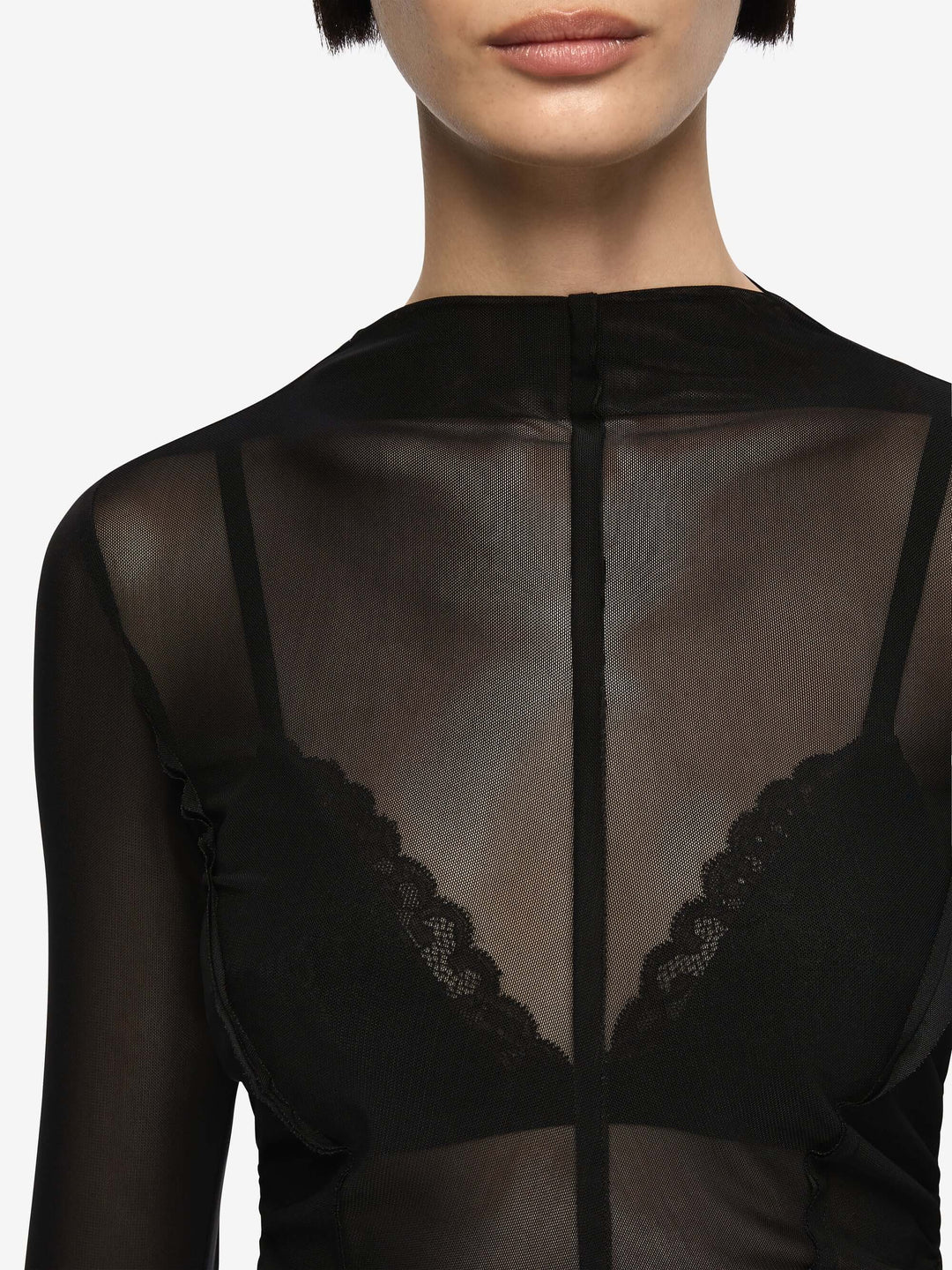 DELILA LONG SLEEVE TOP - BLACK