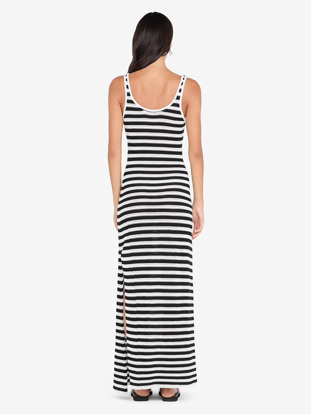 LEXI TANK MAXI DRESS - BLACK/WHITE STRIPE