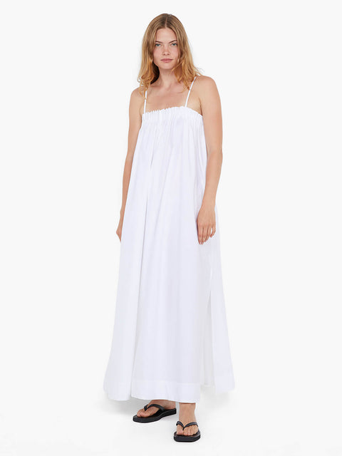 ALUCA PINTUCK MAXI DRESS - WHITE