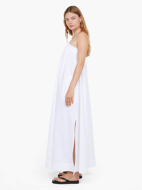 ALUCA PINTUCK MAXI DRESS - WHITE