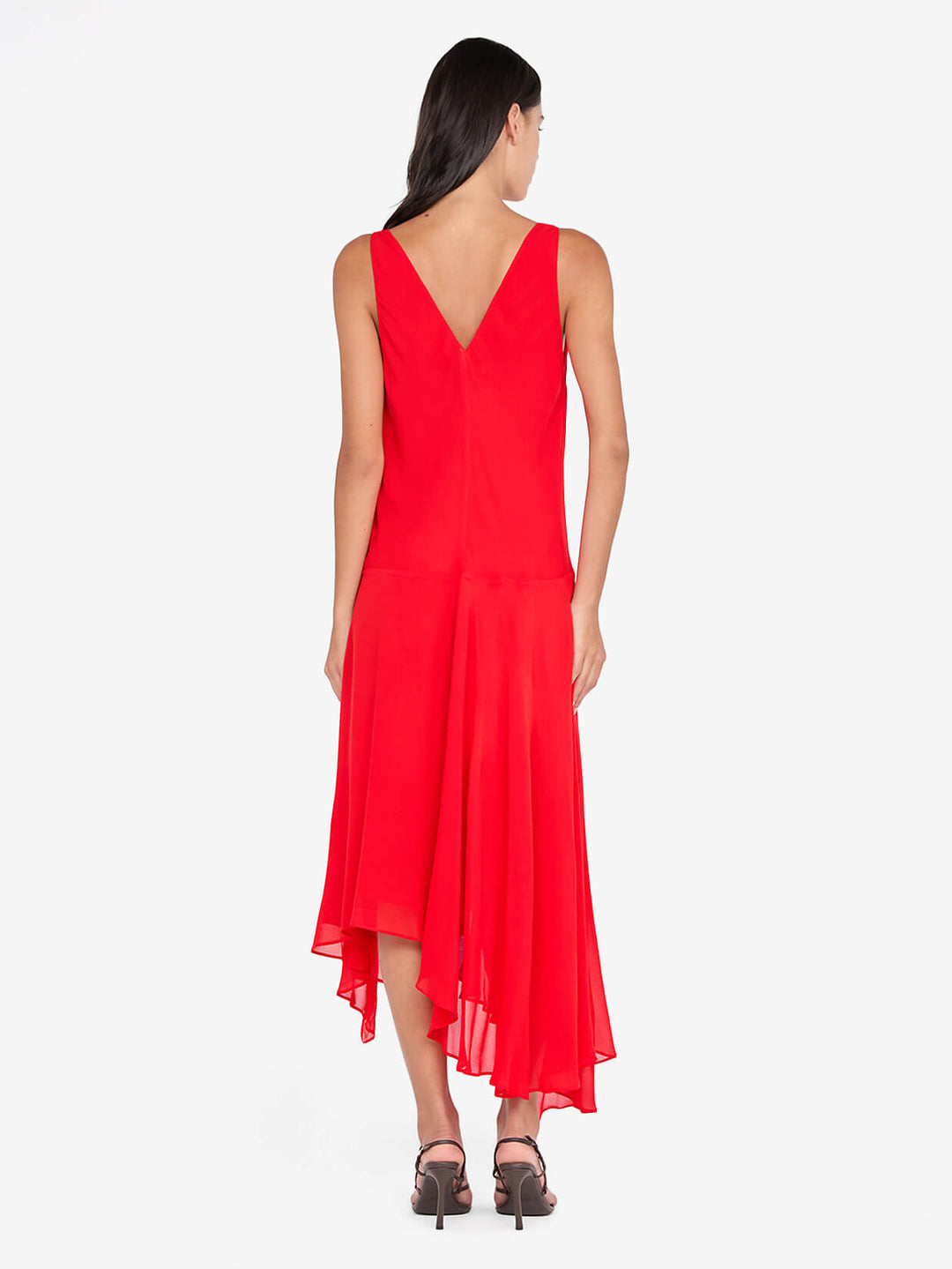 RHONE WRAP ASYM DRESS - CHILLI