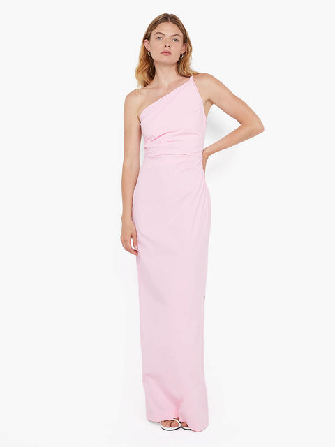 APOLLINE ASYM MAXI DRESS - POWDER PINK