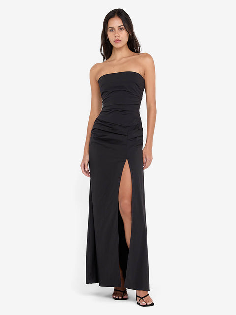 ANGELINA STRAPLESS MAXI DRESS - BLACK