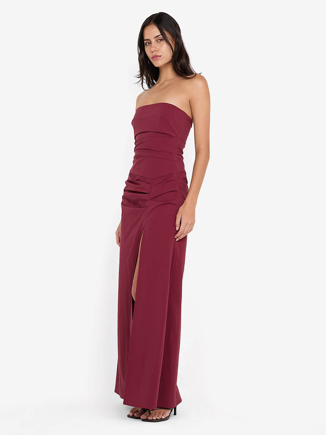 ANGELINA STRAPLESS MAXI DRESS - PLUM