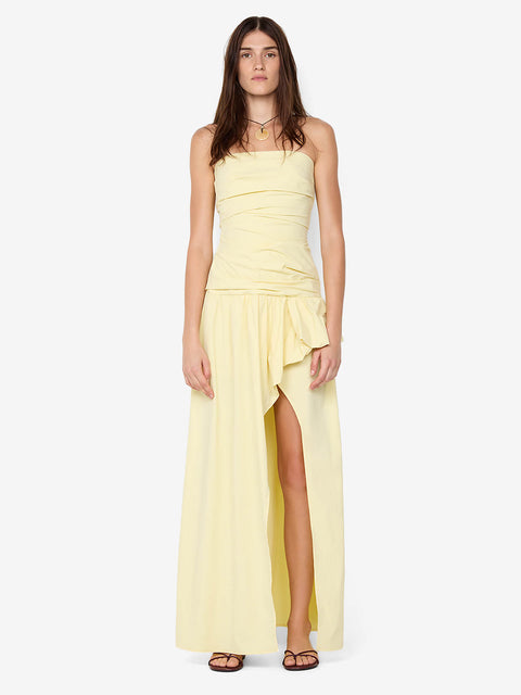 DANTE STRAPLESS MAXI DRESS - ICE YELLOW