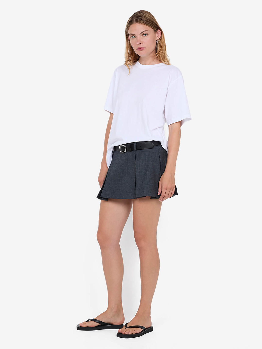 PERL MINI SKIRT - CHARCOAL