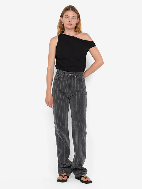 GALE JEAN - SILVER GREY PINSTRIPE