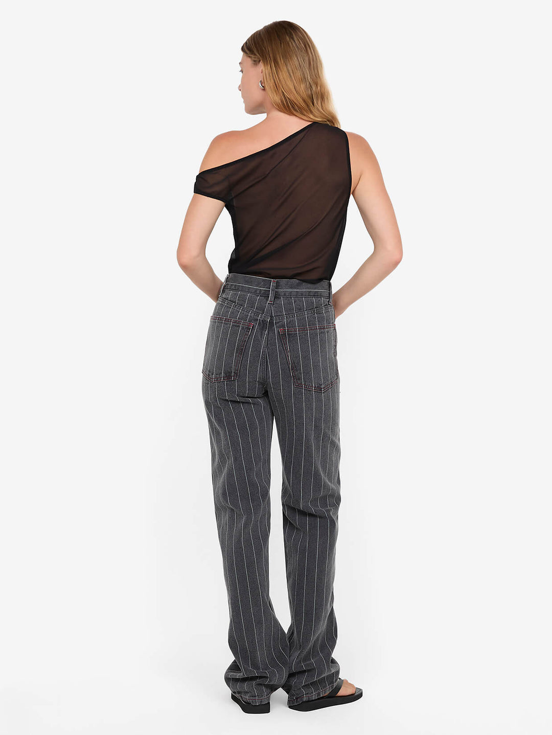GALE JEAN - SILVER GREY PINSTRIPE