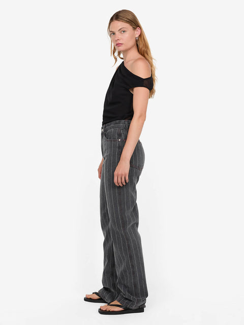 GALE JEAN - SILVER GREY PINSTRIPE