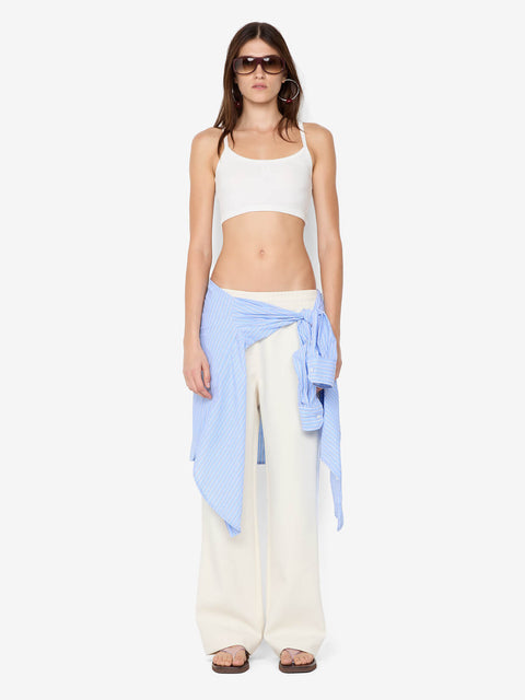 KODY CROPPED RIB TANK - IVORY
