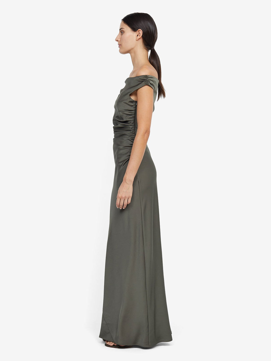 Eternity Off Shoulder Maxi Bridesmaid Formal Dress in Dark Willow by Bec + Bridge