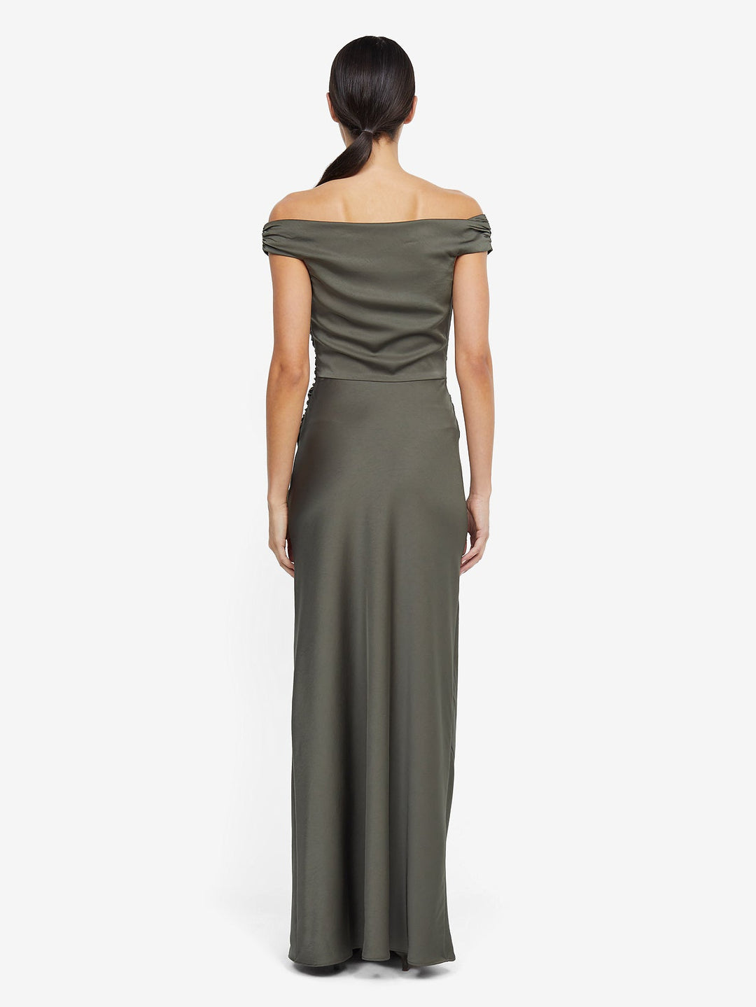 Eternity Off Shoulder Maxi Bridesmaid Formal Dress in Dark Willow by Bec + Bridge
