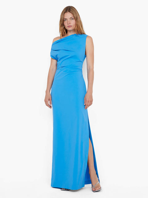 ANGELINA ASYM MAXI DRESS - MID BLUE