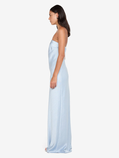 AUSTEN STRAPLESS MAXI DRESS - DUSTY BLUE