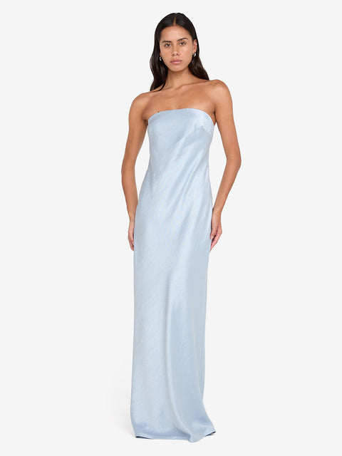 AUSTEN STRAPLESS MAXI DRESS - DUSTY BLUE