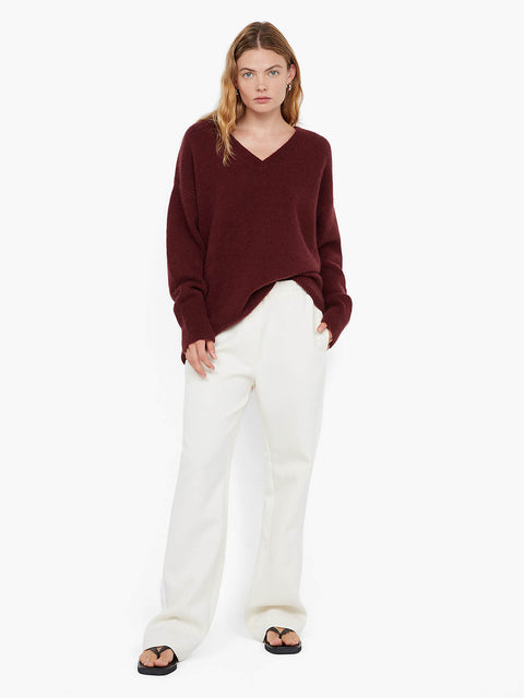 CAMPBELL V NECK JUMPER - PLUM