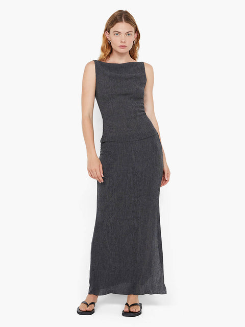 ELENA MAXI SKIRT - CHARCOAL