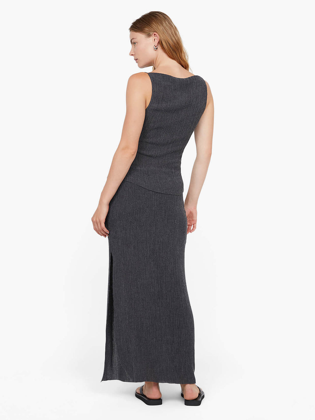ELENA MAXI SKIRT - CHARCOAL