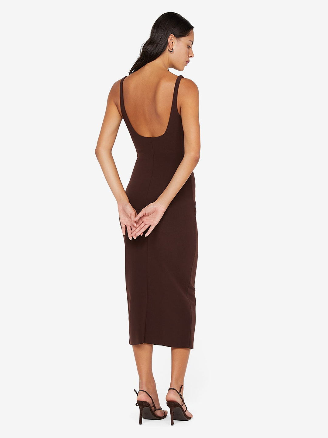 Karina Tuck Midi Dress in Dark Chocolate by Bec + Bridge