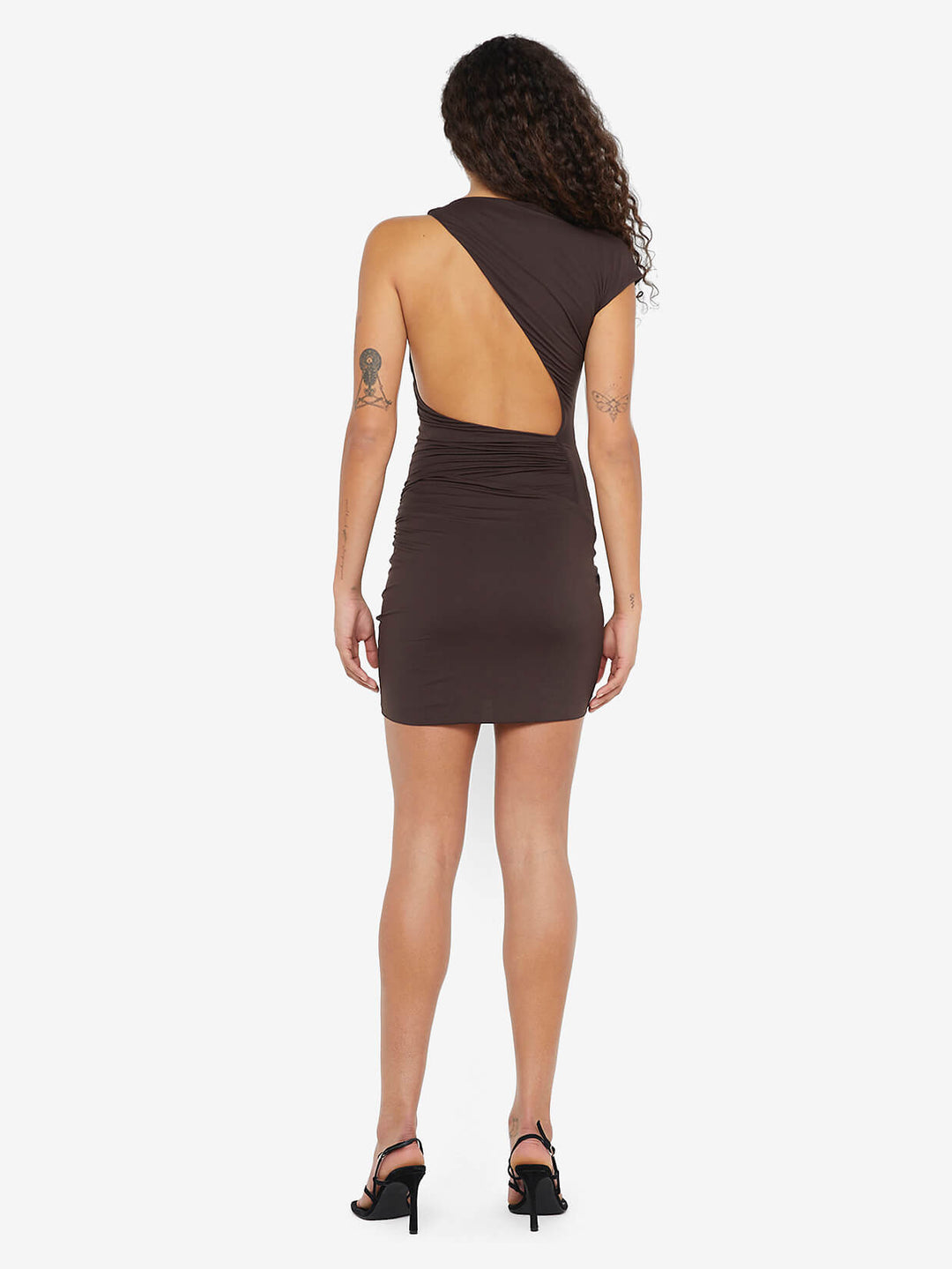 NESSIE MINI DRESS - DARK CHOCOLATE