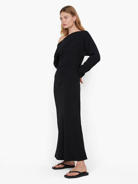 OTTIE ASYM MAXI DRESS - BLACK