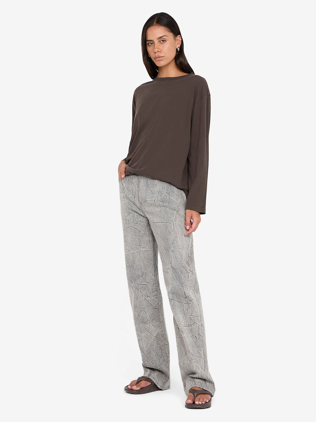PIP LONG SLEEVE TOP - DARK CHOCOLATE