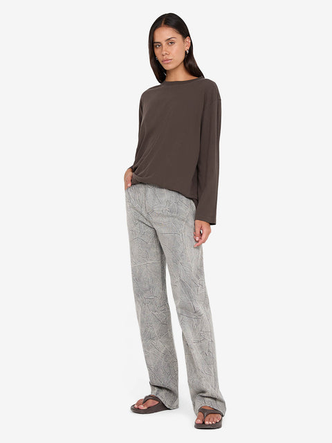 PIP LONG SLEEVE TOP - DARK CHOCOLATE