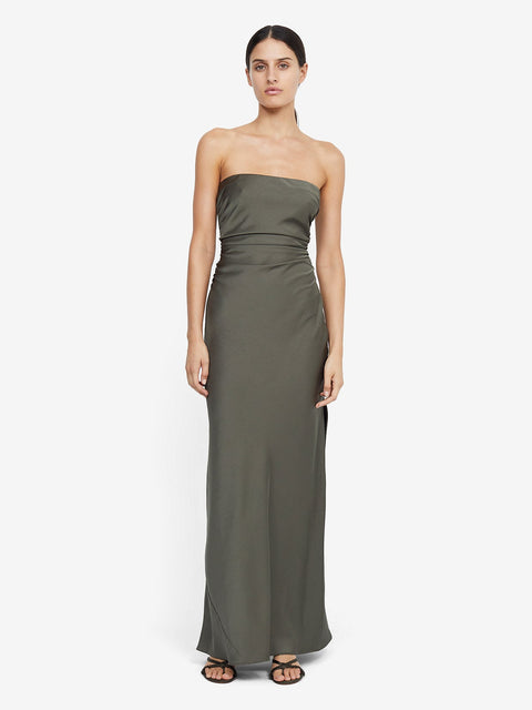 Eternity Strapless Maxi Bridesmaid Formal Dress in Dark Willow Green by Bec + Bridge