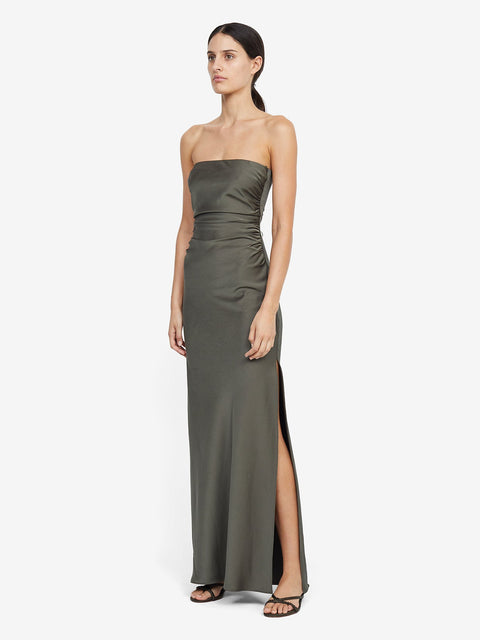 Eternity Strapless Maxi Bridesmaid Formal Dress in Dark Willow Green by Bec + Bridge