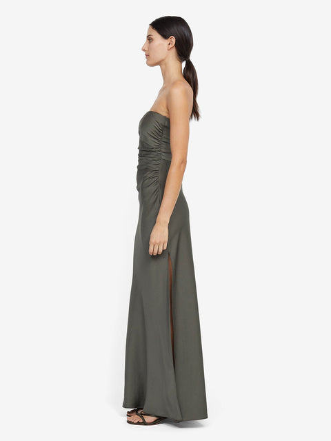 Eternity Strapless Maxi Bridesmaid Formal Dress in Dark Willow Green by Bec + Bridge