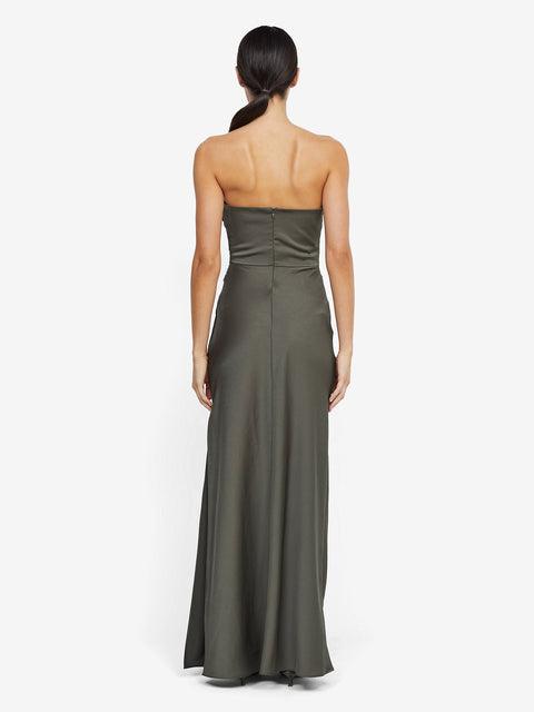 Eternity Strapless Maxi Bridesmaid Formal Dress in Dark Willow Green by Bec + Bridge
