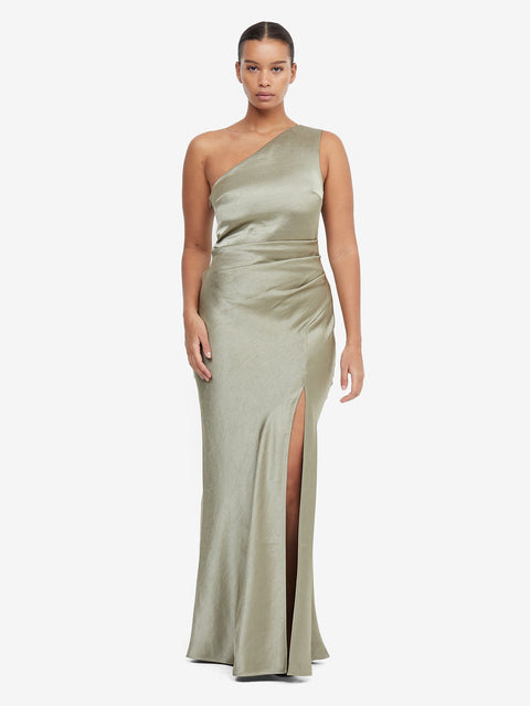 The Dreamer Asym Bridesmaids Maxi Dress in Sage by Bec + Bridge