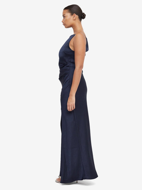 The Dreamer High Neck Maxi Dress in Ink Navy by Bec + Briidge
