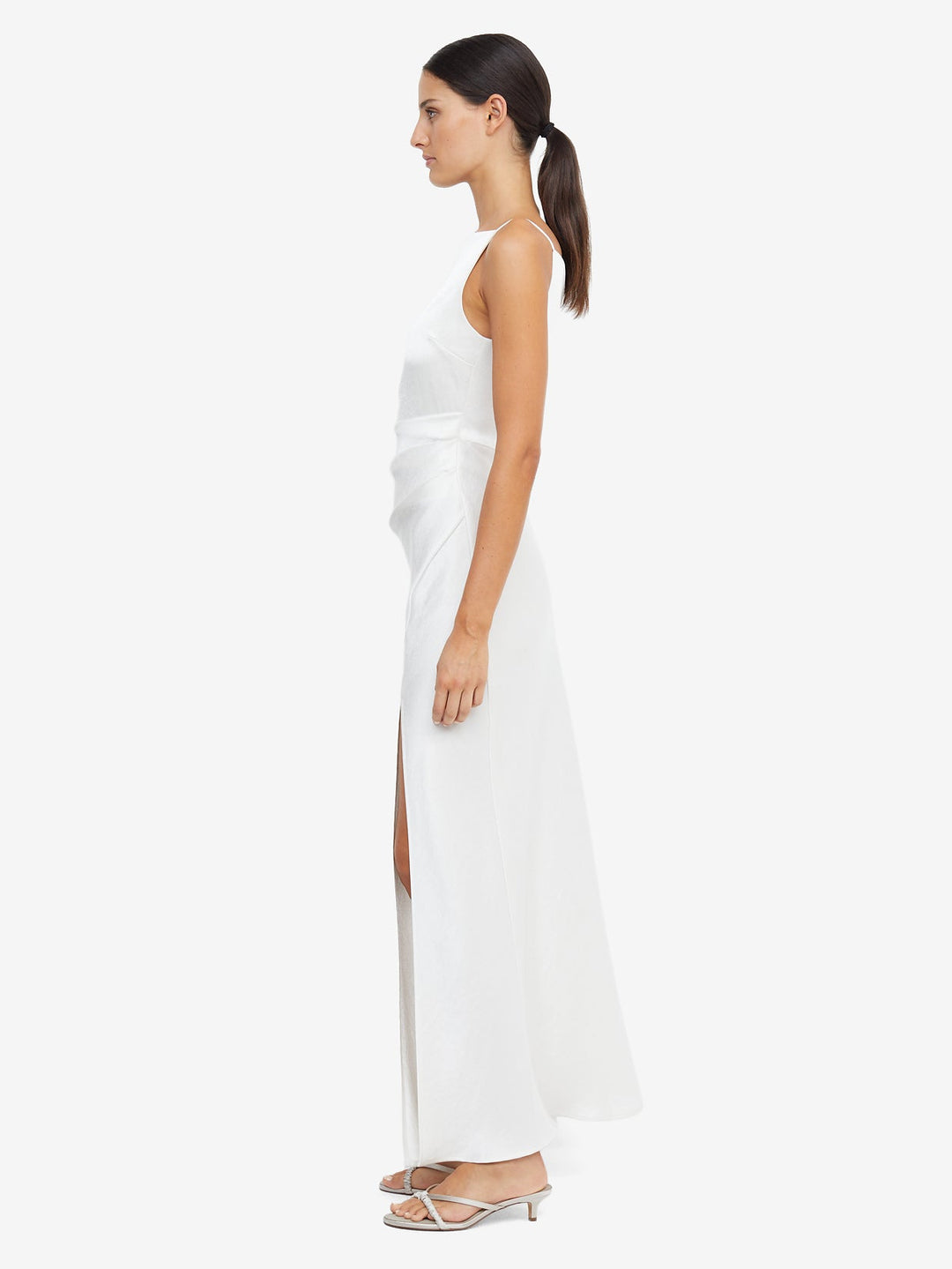 Dreamer High Neck Square Maxi Split Bridesmaid Dress in Ivory by Bec + Bridge