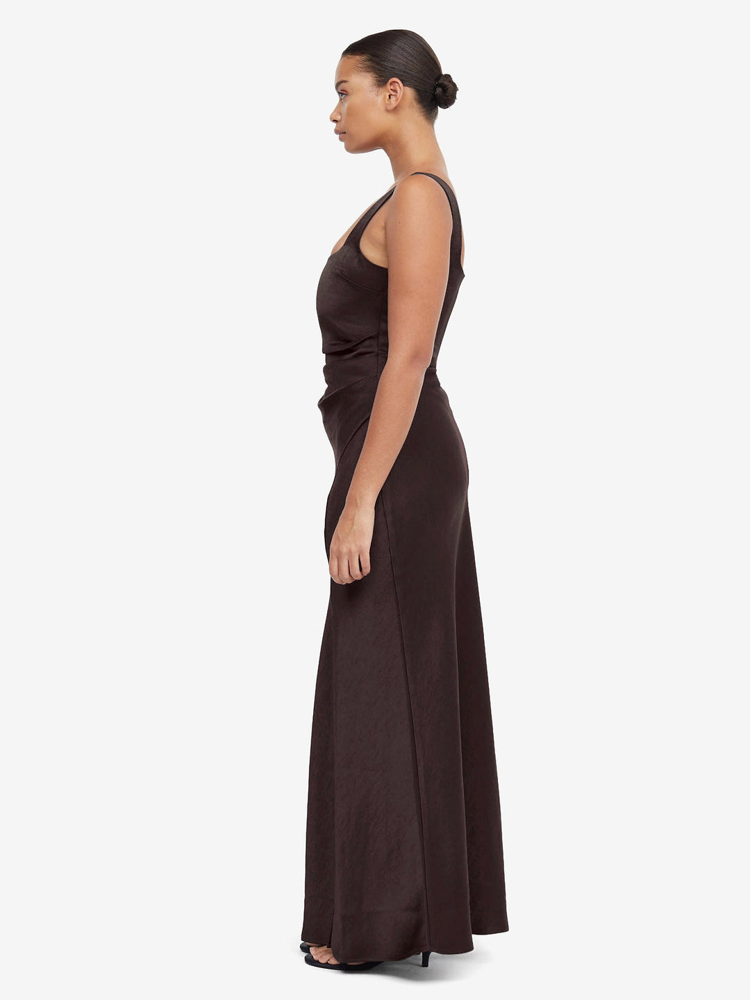 THE DREAMER SQUARE NECK DRESS - DARK CHOCOLATE