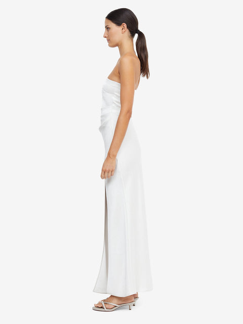 The Dreamer Strapless Bridal Bridesmaid Maxi Dress in White Ivory by Bec + Bridge