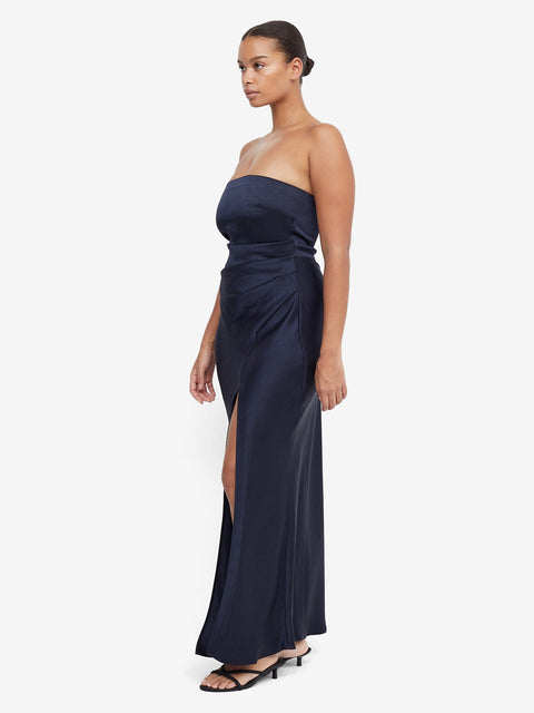 Dreamer Strapless Maxi Bridesmaid Dress in Ink by Bec + Bridge
