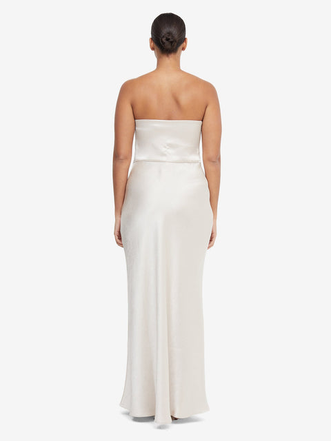 Dreamer Strapless Maxi Bridesmaid Dress in Sand by Bec + Bridge