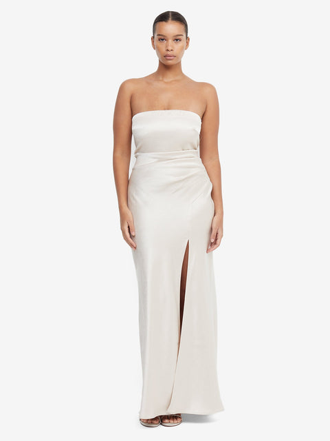 Dreamer Strapless Maxi Bridesmaid Dress in Sand by Bec + Bridge